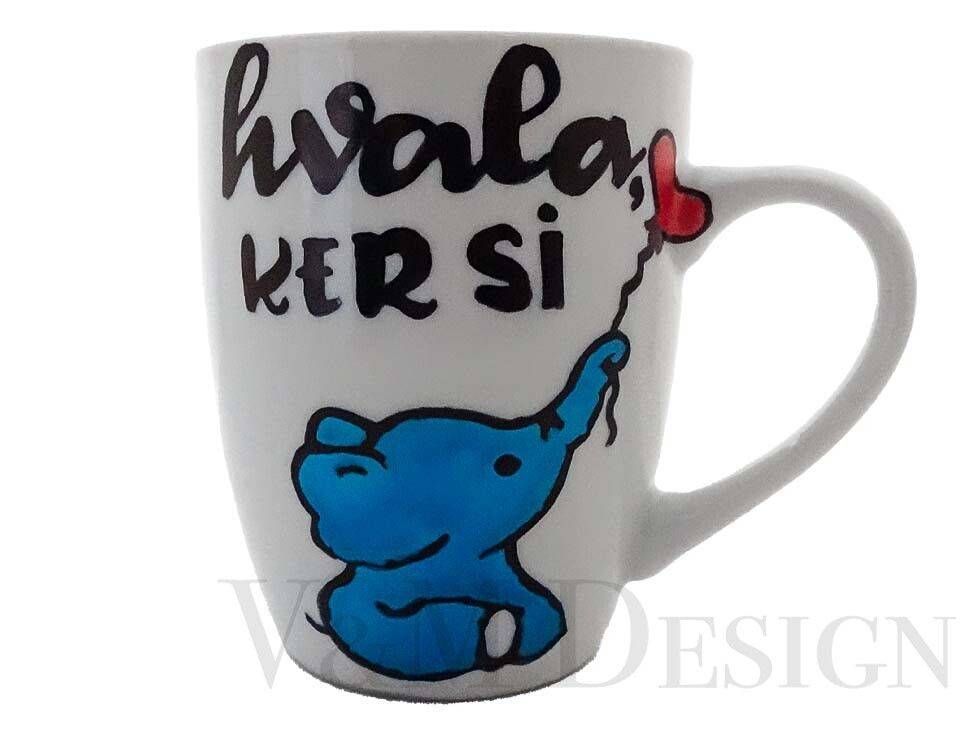 Keramična skodelica Hvala, ker si-slonček