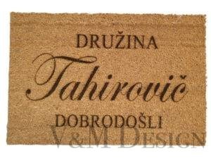 Predpražnik  "Dobrodošli Družina" ime po želji