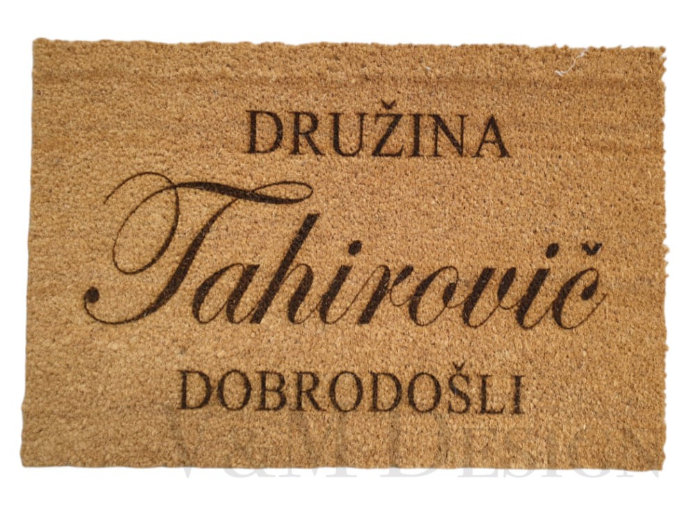 Predpražnik "Dobrodošli Družina" ime po želji