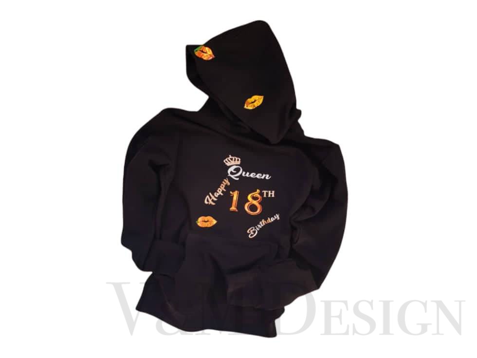 Pulover ženski s kapuco-hoodie Happy Birthday
