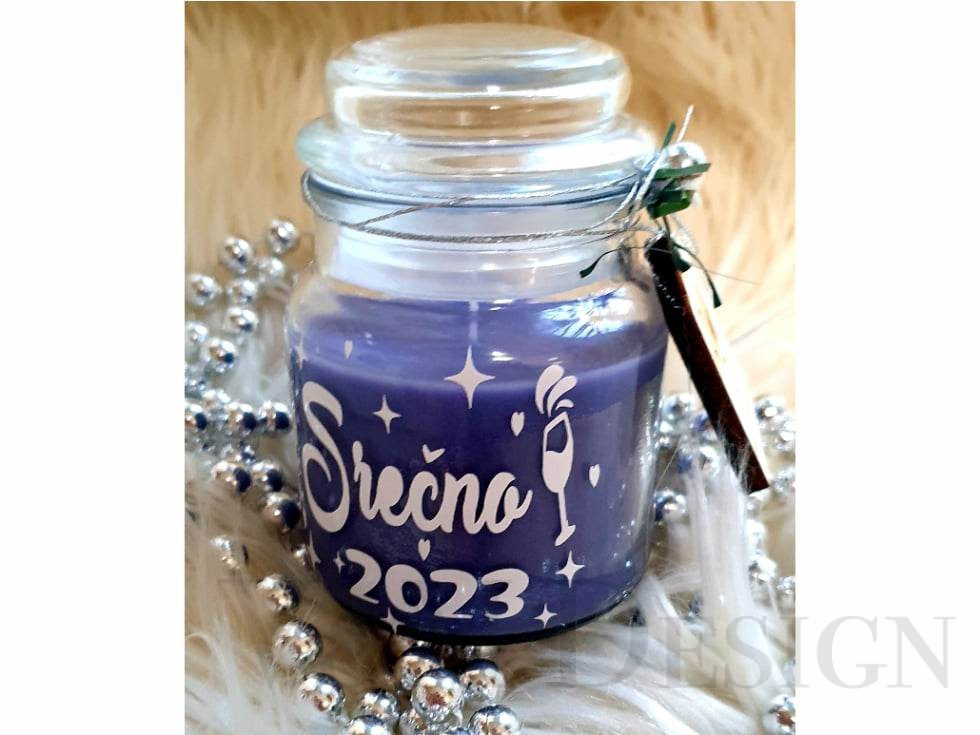 Dišeča svečka rdeča Srečno 2023 - slika 2