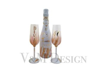 Šampanjec z napisom Diva-ime po želji svečani set