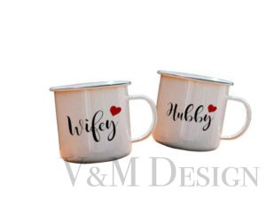 KOMPLET dveh skodelic-Wifey in Hubby