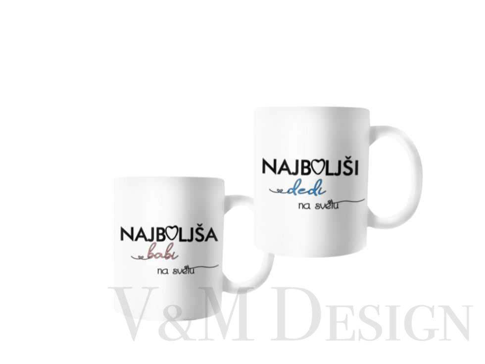 Komplet dveh skodelic "Najboljša babi na svetu-Najboljši dedi na svetu" - slika 3