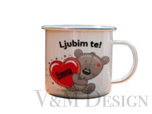 Emajlirana skodelica " Ljubim te"