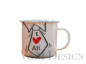 Emajlirana skodelica " I love Ati"