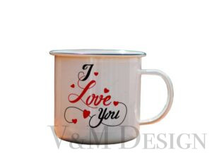 Emajlirana skodelica "I love you"