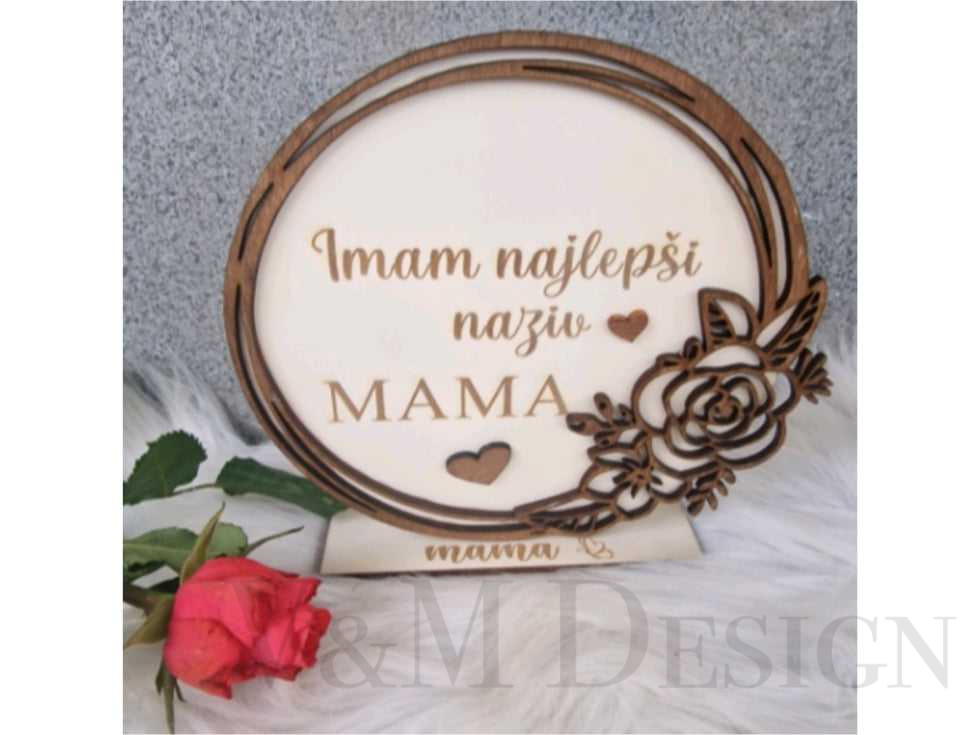 Imam najlepši naziv MAMA-okrogli okvir - slika 3
