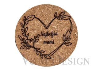 Podstavek" Najboljša mami"za vročo posodo iz plute