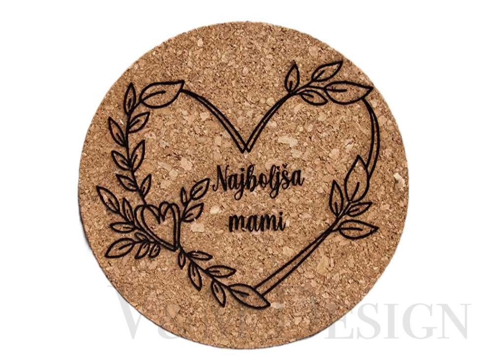 Podstavek" Najboljša mami"za vročo posodo iz plute